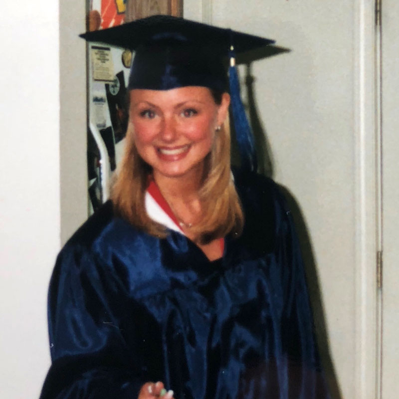 A woman wearing a graduation outfit