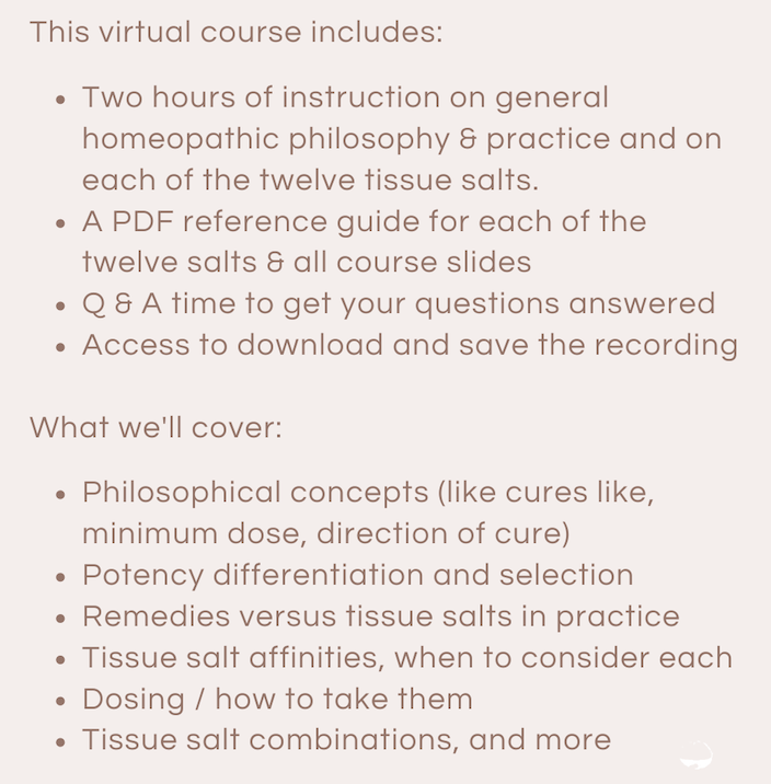 A text about virtual course on homeopathy